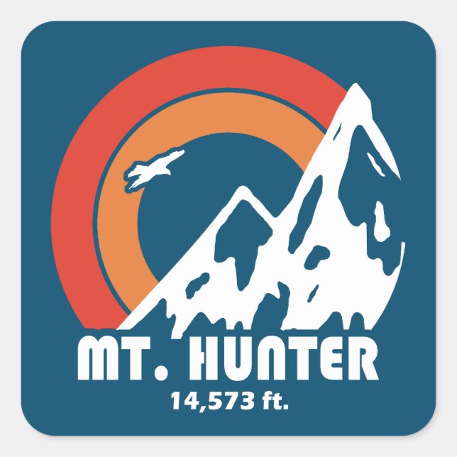 Mt. Hunter Alaska Sun Eagle Square Sticker (Front)