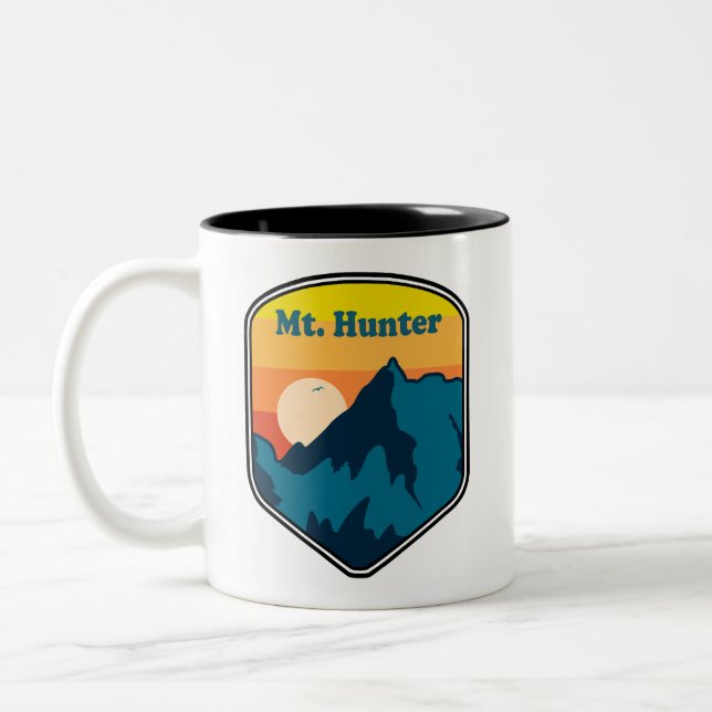 Mt. Hunter Alaska Sunrise Two-Tone Coffee Mug (Left)