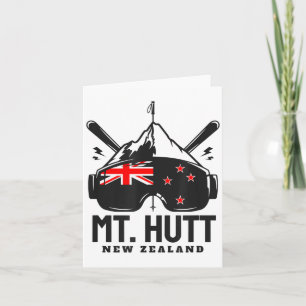 Mt Hutt New Zealand Ski Resort Retro Skiing Card