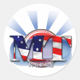 MT IN THE USA - PATRIOTIC MEDICAL TECHNOLOGIST CLASSIC ROUND STICKER