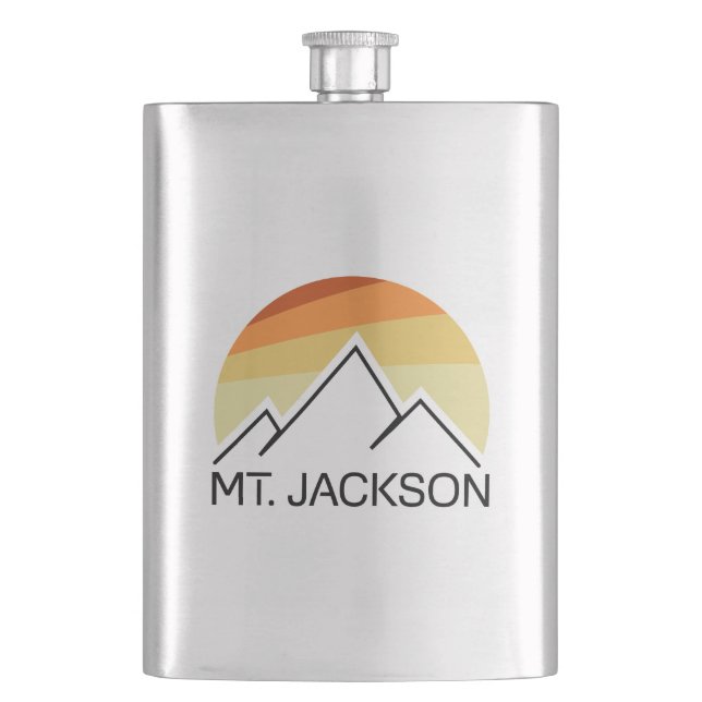 Mt. Jackson New Hampshire Retro Hip Flask (Front)