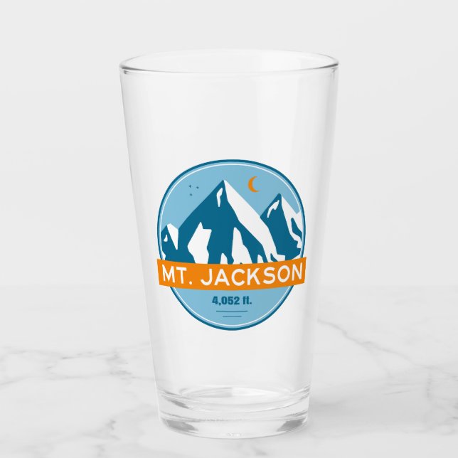 Mt. Jackson New Hampshire Stars Moon Glass (Front)