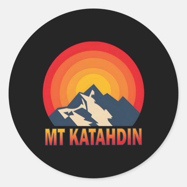 Mt Katahdin Mountains Sun Classic Round Sticker (Front)