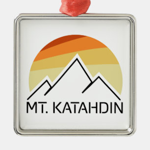 Mt. Katahdin Retro Metal Tree Decoration