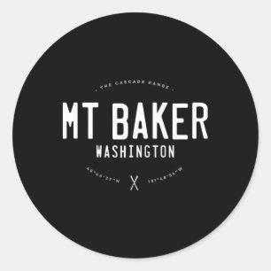 Mt. Ker Washington Graphic Distressed Vintage Ski Classic Round Sticker
