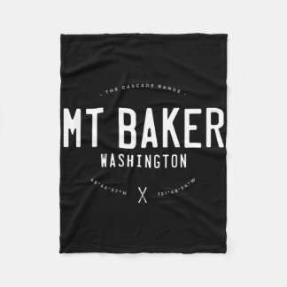 Mt. Ker Washington Graphic Distressed Vintage Ski  Fleece Blanket