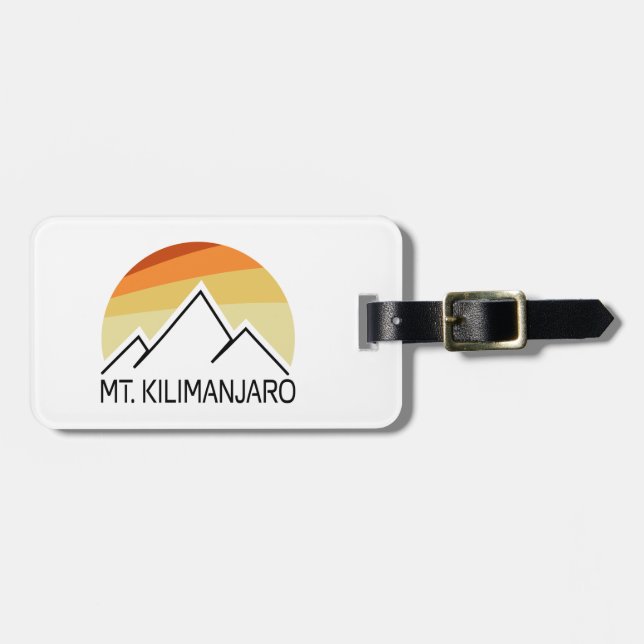 Mt. Kilimanjaro Retro Luggage Tag (Front Horizontal)