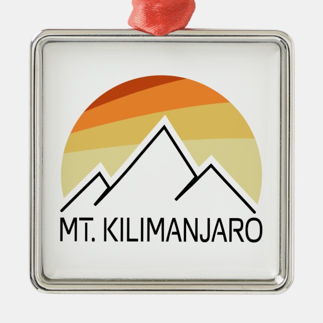 Mt. Kilimanjaro Retro Metal Tree Decoration (Front)