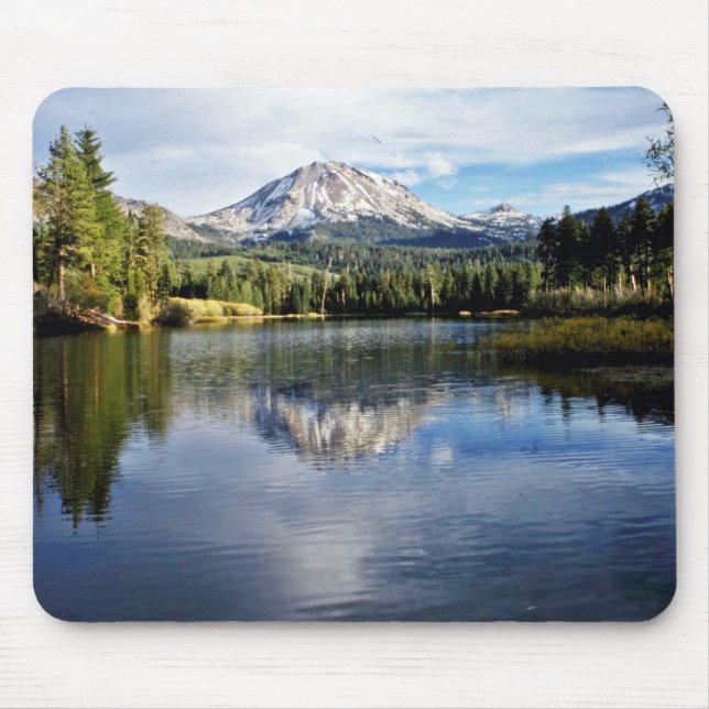 Mt. Lassen From Manzanita Lake Mouse Pad (Front)