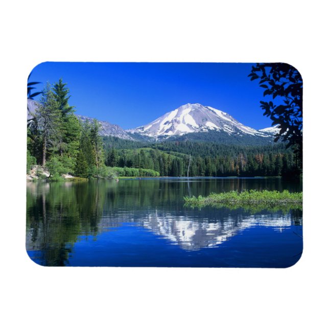 Mt. Lassen rises above Manzanita Lake Magnet (Horizontal)
