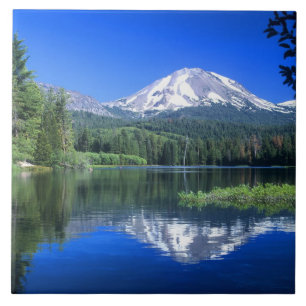 Mt. Lassen rises above Manzanita Lake Tile
