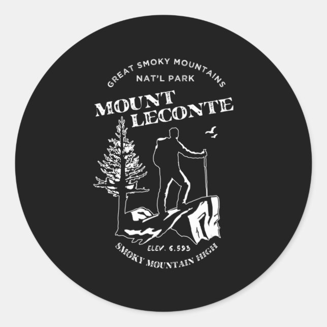Mt Leconte   Great Smoky Mountains Classic Round Sticker (Front)
