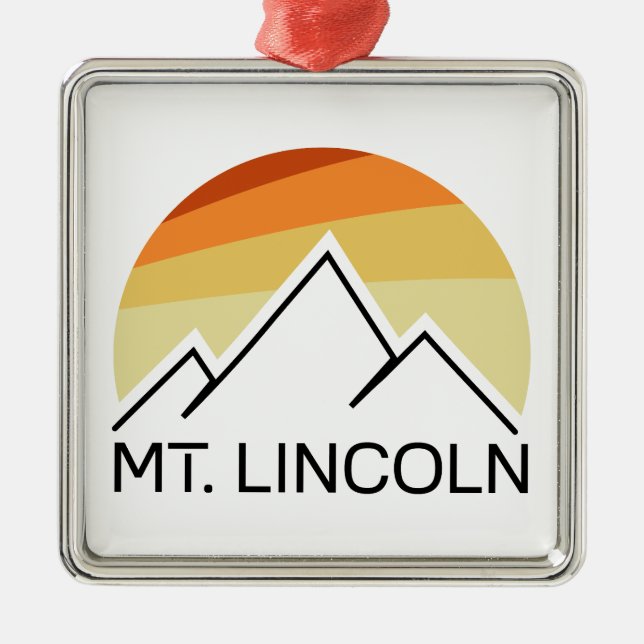 Mt. Lincoln New Hampshire Retro Metal Tree Decoration (Front)