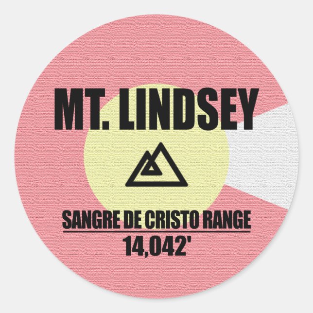 Mt. Lindsey Classic Round Sticker (Front)