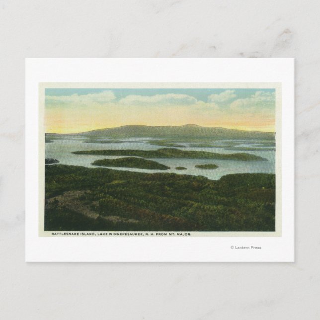 Mt. Major Aerial View of Rattlesnake Island, Postcard (Front)