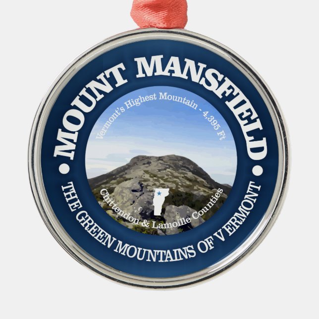 Mt Mansfield Metal Tree Decoration (Front)