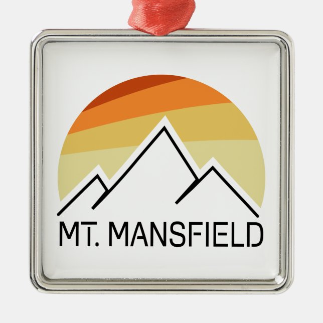 Mt. Mansfield Retro Metal Tree Decoration (Front)