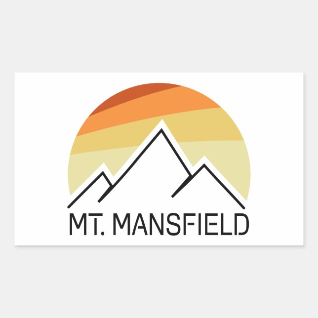 Mt. Mansfield Retro Rectangular Sticker (Front)