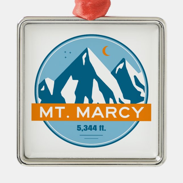 Mt. Marcy New York Stars Moon Metal Tree Decoration (Front)