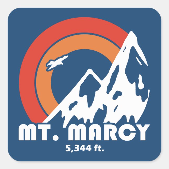 Mt. Marcy Sun Eagle Square Sticker (Front)