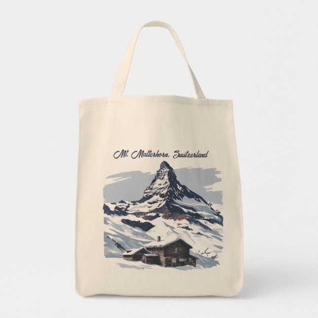 Mt. Matterhorn, Switzerland: Iconic Destinations Tote Bag (Front)
