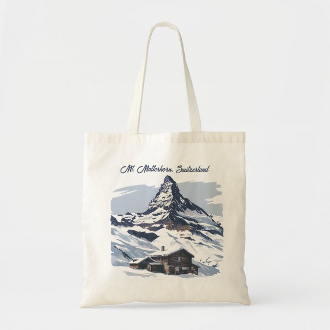 Mt. Matterhorn, Switzerland: Iconic Destinations Tote Bag (Front)