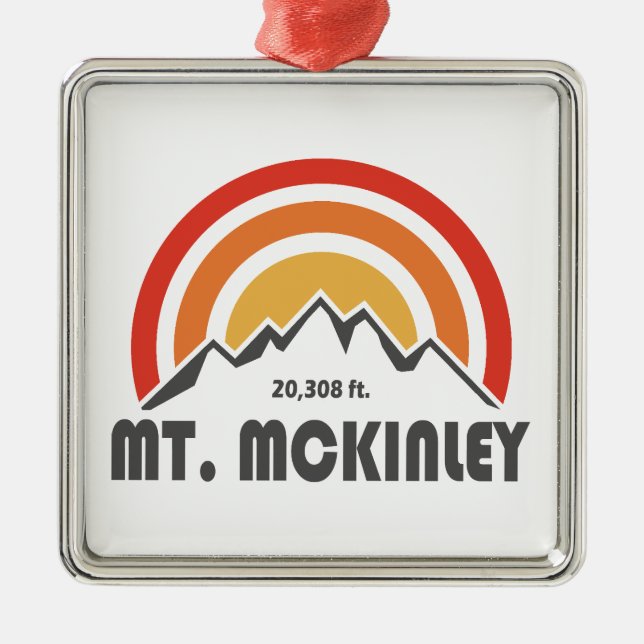 Mt. McKinley Alaska Metal Tree Decoration (Front)