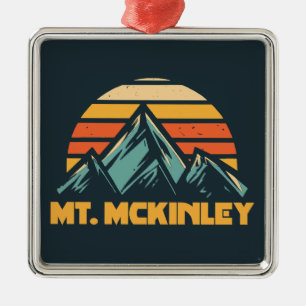 Mt. McKinley Alaska Retro Turquoise Metal Tree Decoration