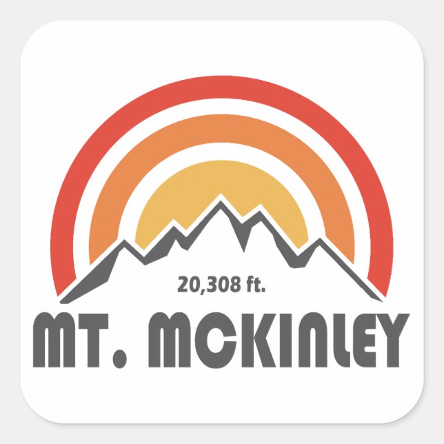 Mt. McKinley Alaska Square Sticker (Front)