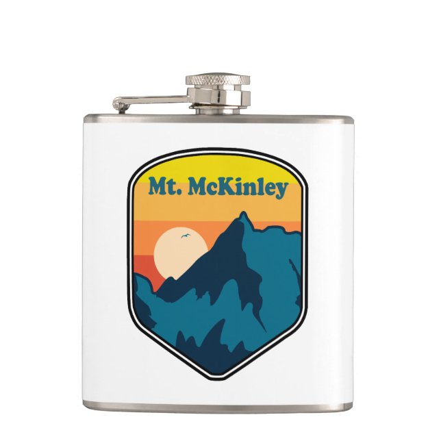 Mt. McKinley Alaska Sunrise Hip Flask (Front)