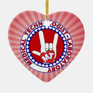 MT MEDICAL TECHNOLOGIST I LOVE ASL LABORATORY CERAMIC TREE DECORATION