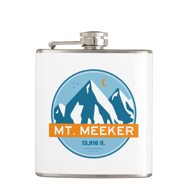 Mt. Meeker Colorado Stars Moon Hip Flask (Front)