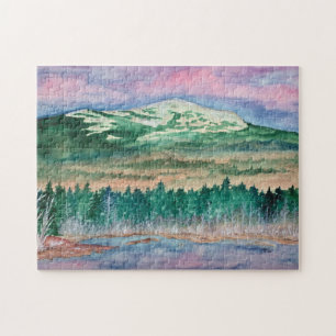 Mt Monadnock New Hampshire - Mountain Watercolor  Jigsaw Puzzle