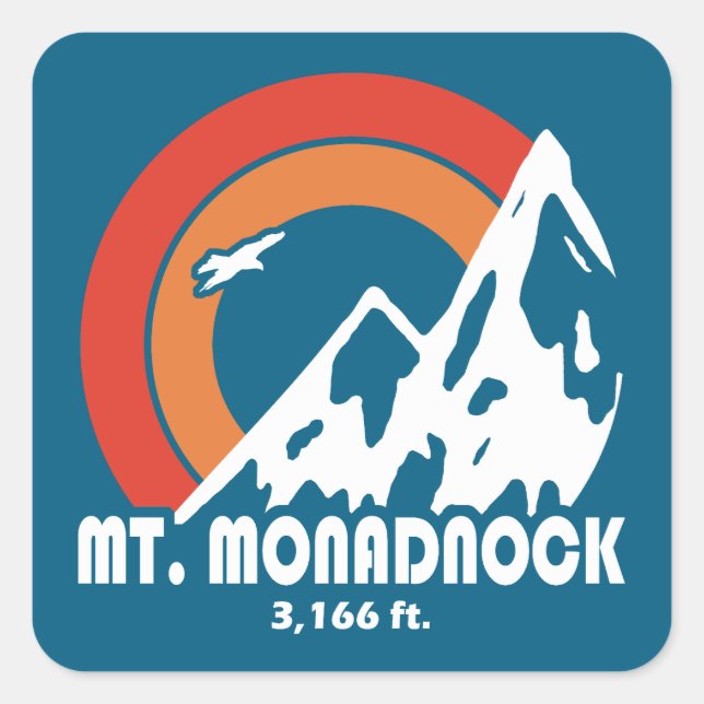 Mt. Monadnock New Hampshire Sun Eagle Square Sticker (Front)