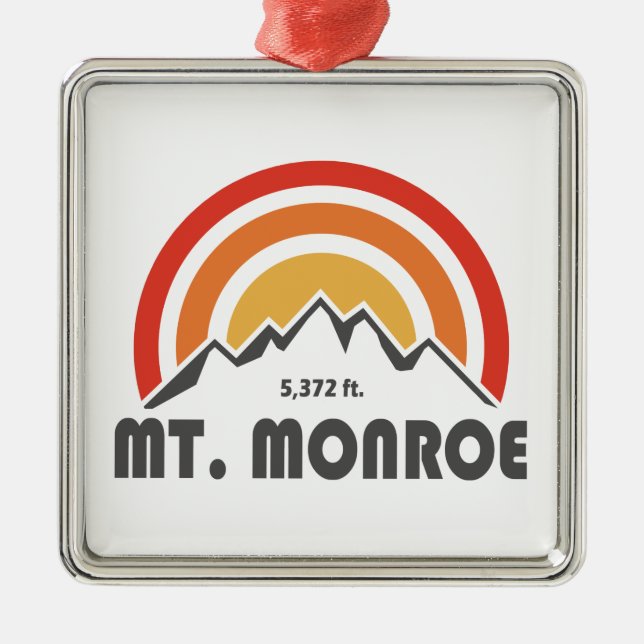 Mt. Monroe New Hampshire Metal Tree Decoration (Front)