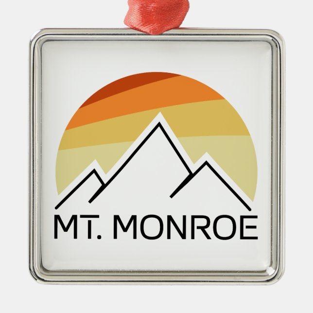 Mt. Monroe New Hampshire Retro Metal Tree Decoration (Front)