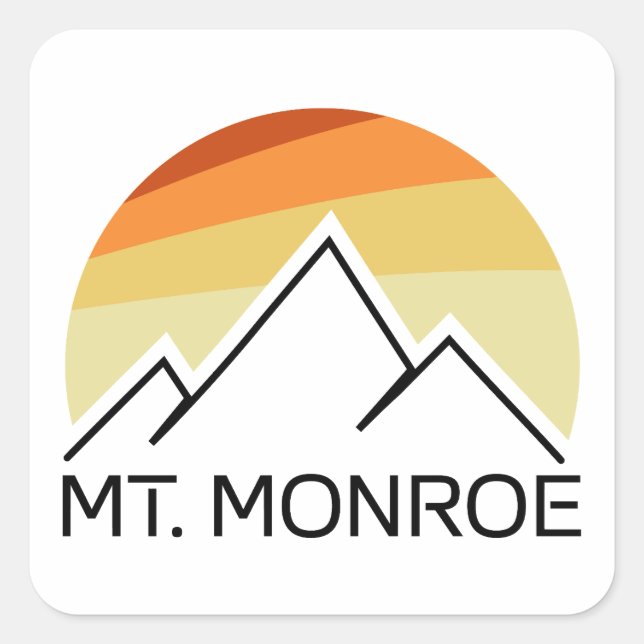 Mt. Monroe New Hampshire Retro Square Sticker (Front)