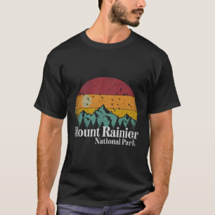 Mt Mount Rainier National Park Retro Style Hiking T-Shirt