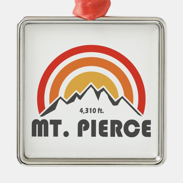 Mt. Pierce New Hampshire Metal Tree Decoration (Front)