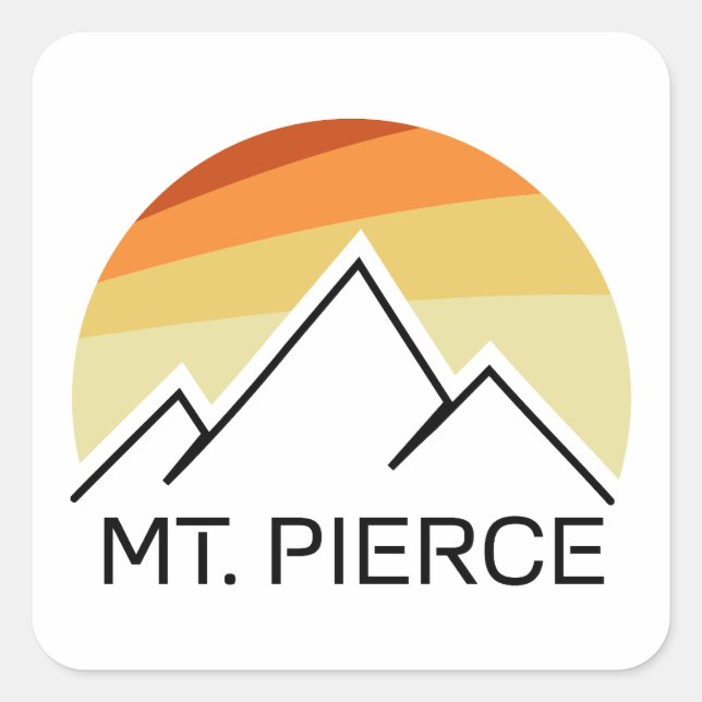 Mt. Pierce New Hampshire Retro Square Sticker (Front)