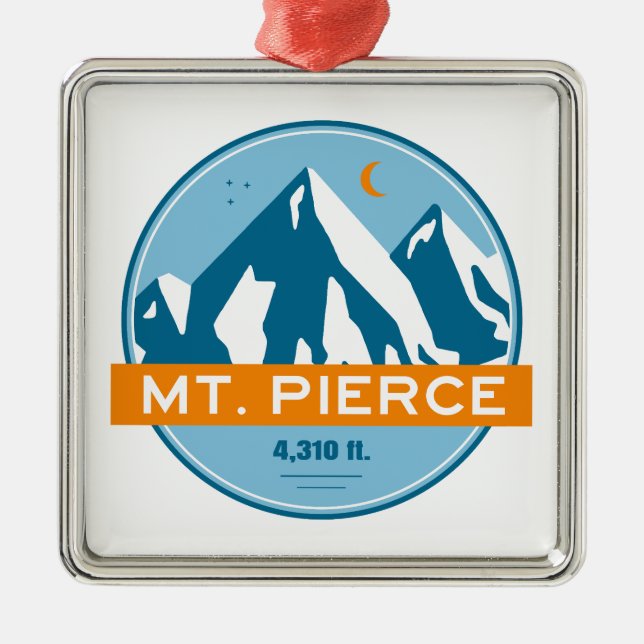 Mt. Pierce New Hampshire Stars Moon Metal Tree Decoration (Front)