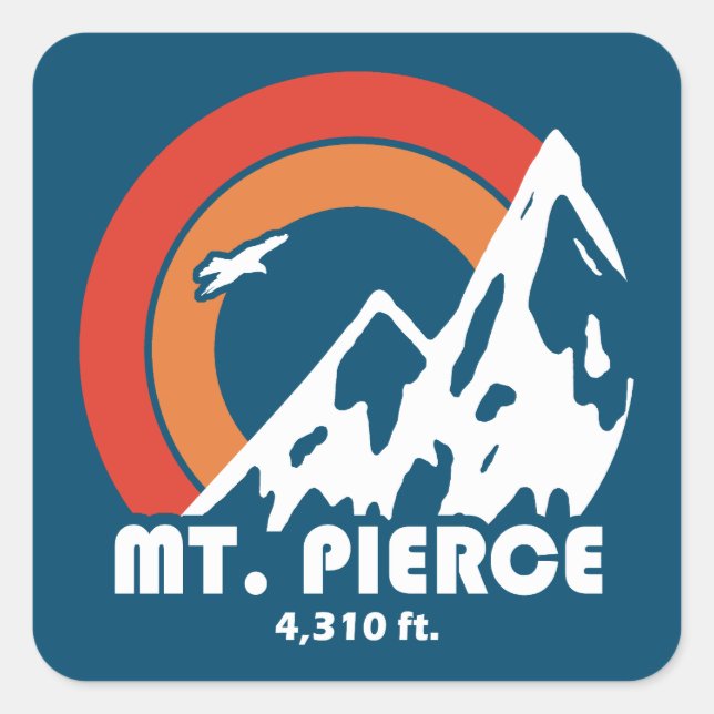 Mt. Pierce New Hampshire Sun Eagle Square Sticker (Front)
