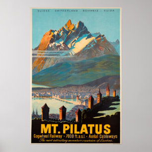 Mt.Pilatus,Switzerland,Travel Poster