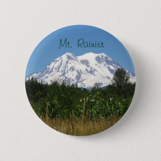 Mt. Rainier 6 Cm Round Badge (Front)