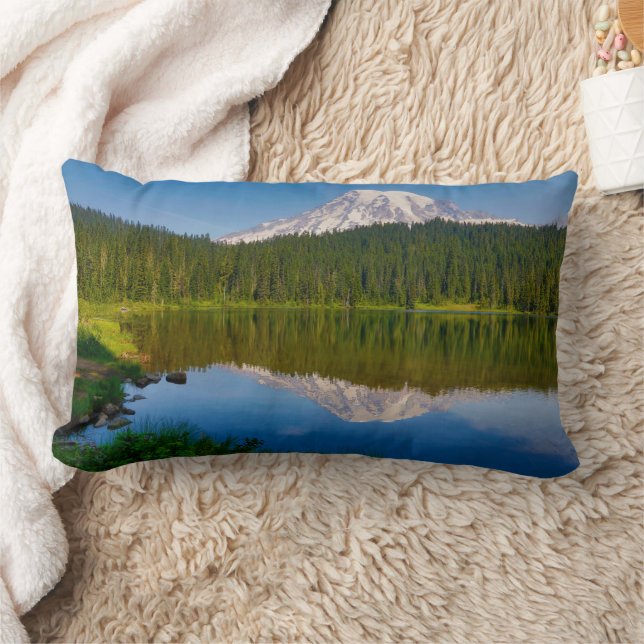 Mt. Rainier and Reflection Lake Lumbar Cushion (Blanket)
