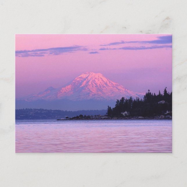 Mt. Rainier at Sunset, Washington State. Postcard (Front)