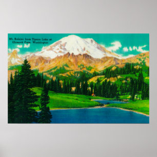 Mt. Rainier from Tipsoo Lake at Chinook Pass Poster