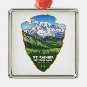 Mt. Rainier National Park Arrowhead Metal Tree Decoration