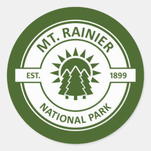 Mt. Rainier National Park Classic Round Sticker