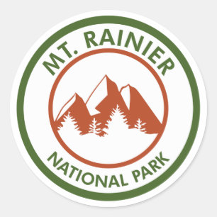 Mt. Rainier National Park Classic Round Sticker